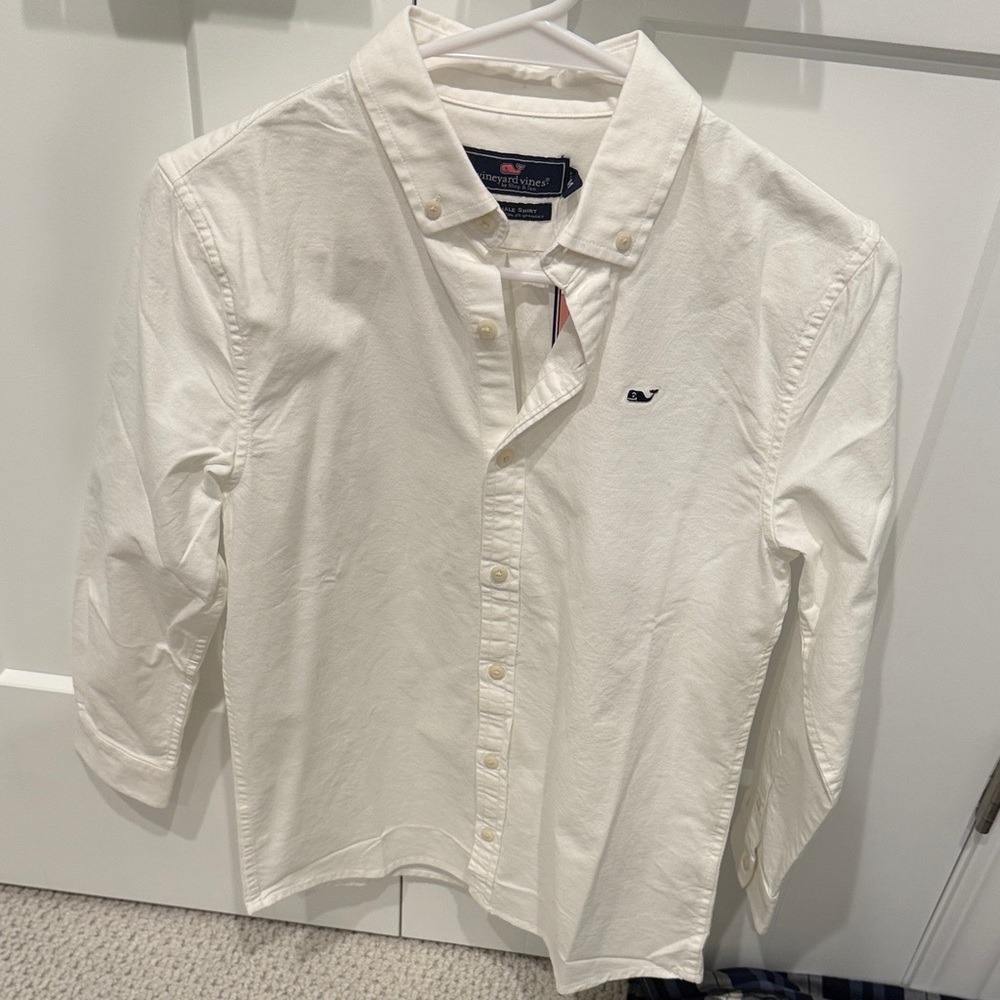 Vineyard Vines Boy Cream Button-Down Shirt